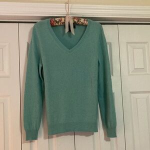 Women's Tahari Cashmere V-Neck Sweater - Light Turquoise